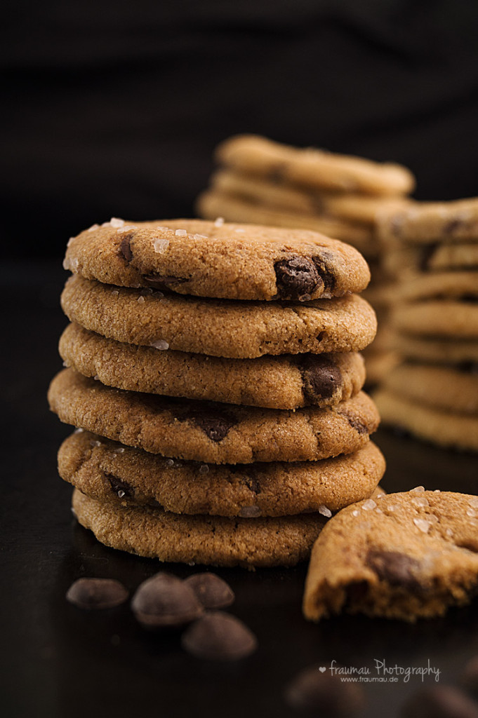 Dark Chocolate Chip Cookies mit Meersalz